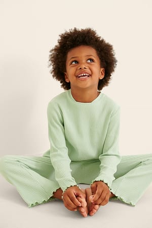 Mint Green Babylock gebreide top van biologisch katoen