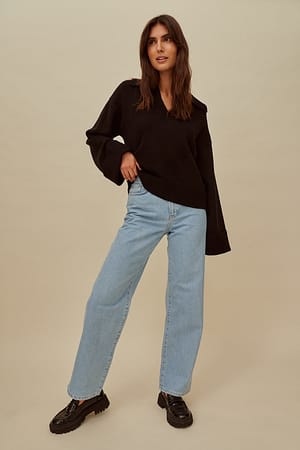 Blue Organic Straight Leg Denim