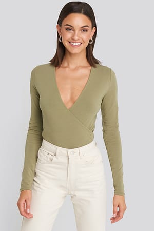 Khaki Overlap Long Sleeve Body