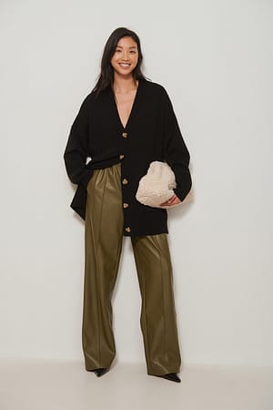 Black Oversize kofta med ficka