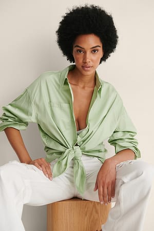 Frosty Green Oversized Pocket Shirt