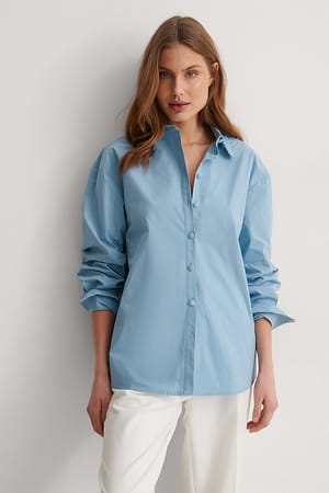 Dusty Blue Oversized Recycled Shirt