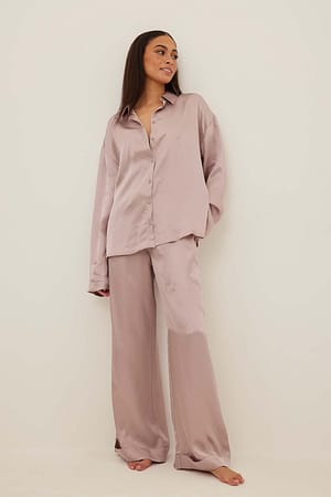 Dark Beige Satinbyxor