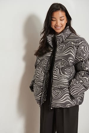 Swirl Print Veste matelassée