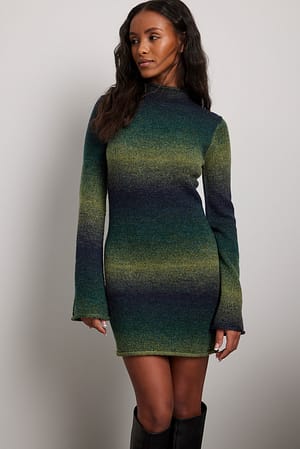 Stripe Strick-Minikleid mit Muster