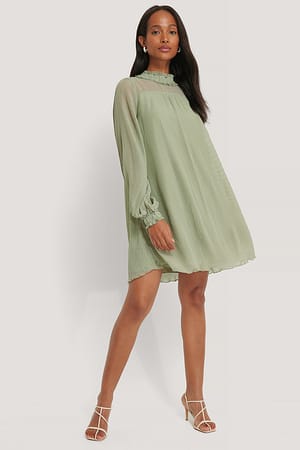 Dusty Green Mini-Jurk