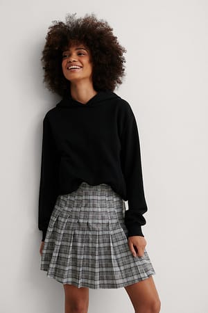 Check Pleated Light Check Mini Skirt