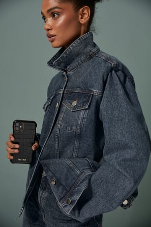 Black Croc Phone Case