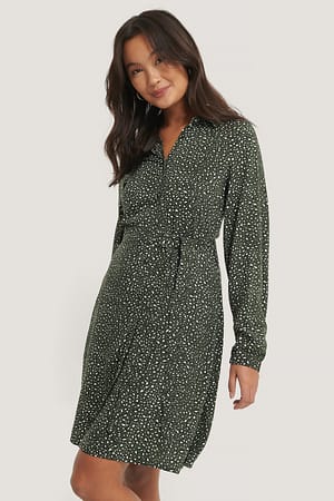 Green Printed Robe Chemise