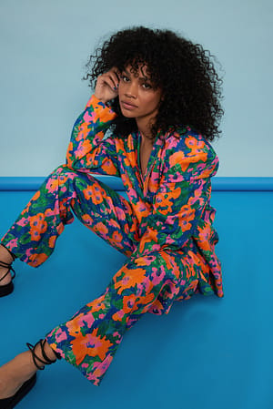 Grey Dancing Printed Tailored Oversized Blazer