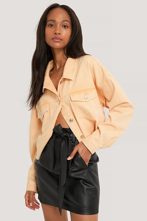 Black PU Belted Skirt