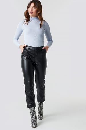 Black PU Pants