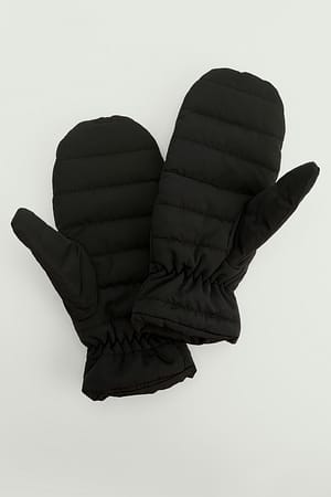 Black Puffy Mittens