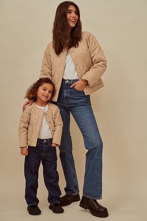 Beige Quilted Jacket