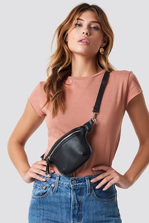 Terracotta T-Shirt Mit Grobem Saum