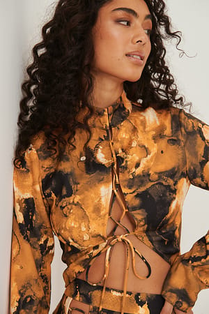 Splash Comb Recycled Lace Detail Blouse
