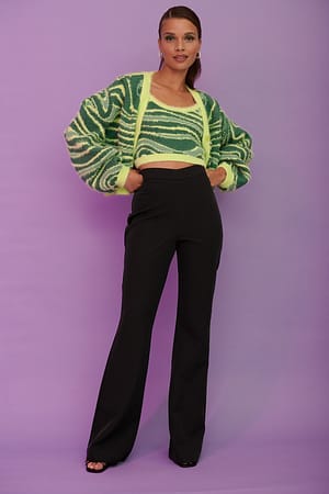 Black Pantalon de costume recyclé en V