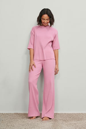 Old Pink Gerade geschnittene gerippte Hose
