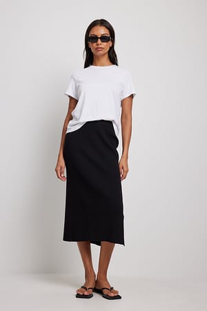 Black Rock mit hochgeschnittener Taille im Rippenstrick