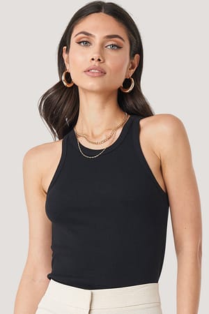 Black Ribbed Tank