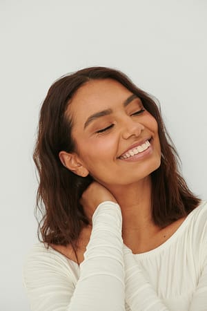 Offwhite Rouched Detail Long Sleeve Top