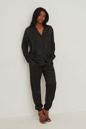 Black Satin jogginghose
