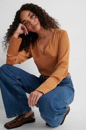 Rust Resirkulert satengbluse