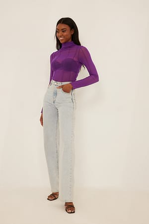 Purple Netztop mit Nahtdetail
