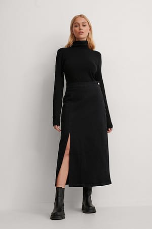 Black Ekologisk denimkjol