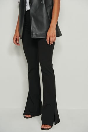 Black Broek Met Zijsplit