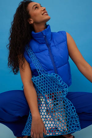 Aqua Blue Slim toteväska med pärlor