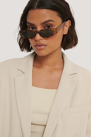 Tortois Slim Straight Edge Sunglasses