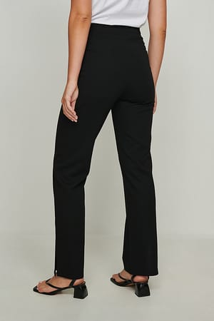 Black Gerecycleerd broek met splitdetail