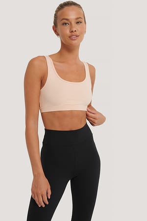 Dusty Light Pink Mjuk Croppad Topp