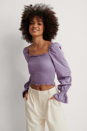 Purple Topp Med Firkantet Blusehals