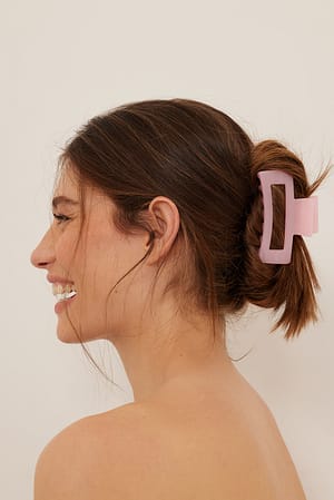 Pink Squared Shiny Hair Claw