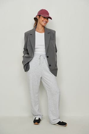 Grey Melange Joggingbroek met rechte pijpen