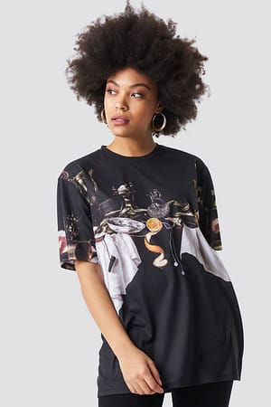 Black Still Life Oversize Tee