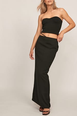 Black Maxi rok met bandjes