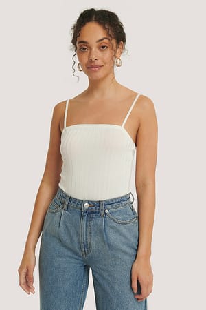 White Strap Ribbed Body