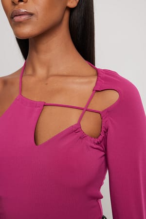 Sangria Strappy Neckline Detail Top