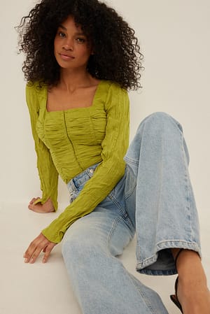 Green Bluse med firkantet utringning