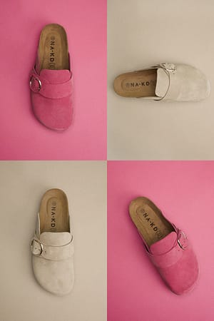 Dusty Pink Suede Slippers