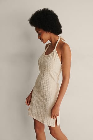Offwhite Robe dos nu en éponge biologique