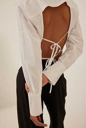 White Tie Back Detail Shirt