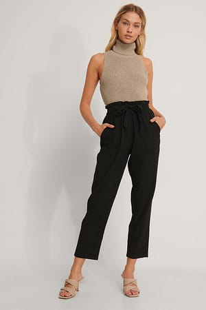 Black Tie Belt Pants