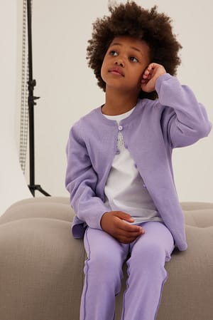 Lilac Cardigan med snøredetaljer