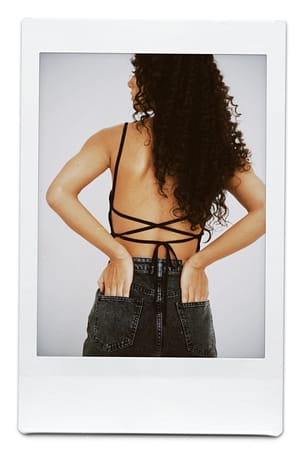 Black Tie Detail Mesh Singlet