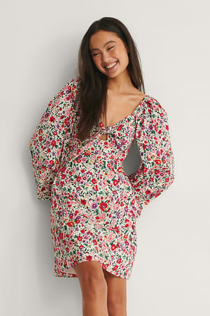 Multi Floral Print Vorderer Knoten