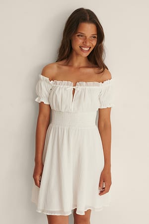 White Tie Mini Dress